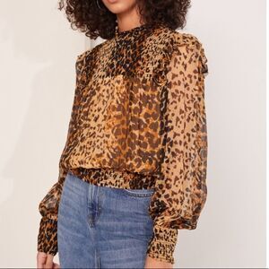 NWT Free People Roma Printed Ruffle Blouse